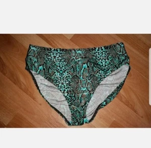 Gorgeous green brown snakeskin print DEBENHAMS bikini bottoms size 10 - Picture 1 of 1