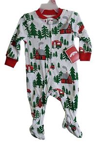 Holiday Time Baby Boy Girl Christmas Sleeper size 0 to 3 Months Cabin Camper New