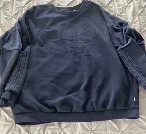 Adidas Womens Velour Sweatshirt - Picture 1 of 11