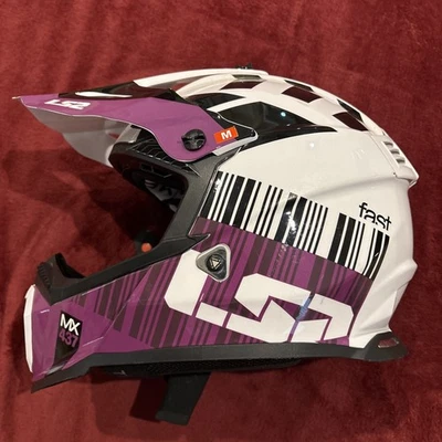 LS2 Helmets Gate Youth Xcode Full Face MX Motorcycle Helmet Purple/White Size M - Image 1 of 4