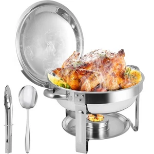 Chafing Dishes for Buffet, 6QT Round Stainless Steel Chafing Dish Buffet Set ... - Picture 1 of 9