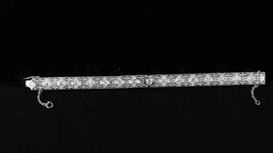 ESTATE PLATINUM OVER 18K GOLD BRACELET WITH DIAMONDS NR - Picture 1 of 5