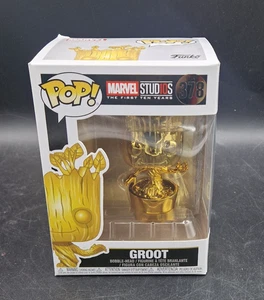 Funko POP! Marvel Groot Gold Chrome #378 Guardians Galaxy - Bild 1 von 2
