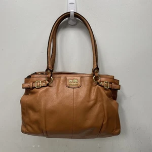 Bolso Coach con asa superior de cuero naranja quemado - Imagen 1 de 8