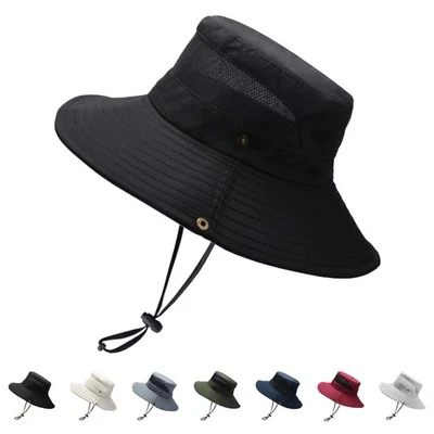 Sun Hat Bucket Hat for Men Women UV Protection Wide Brim Fishing Hat Outdoor Cap - Image 1 of 4