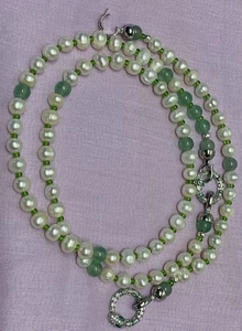 Halskette Und Armband, Echte Perlen, Jade, Vario, Transformer, Unikat - Bild 1 von 12