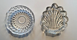 2 Small Clear Glass Nut/Candy/Trinket Dishes One Round and One Pear Shaped - Picture 1 of 4