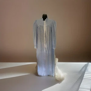 Vintage JC Penney Pastell Blumen Hausmantel Morgenmantel Damen M Rüschen gesteppt Oberteil - Bild 1 von 6