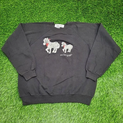 Linda sudadera vintage años 80 caballo pony para mujer XL 22x22 EE. UU. Foto 1 de 4