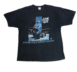 Vintage 1997 Stone Cold Steve Austin WWF WWE Wrestling shirt XL Bret Hart - Picture 1 of 6