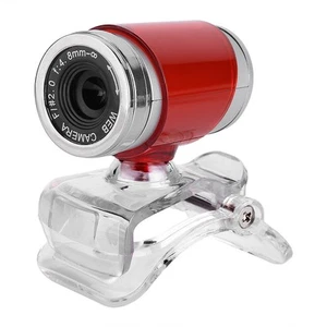 Neu Clip On 360 ° USB 0 3 Megapixel HD Webcam Webkamera Mit Mikrofon Roter Sliv - Photo 1/2