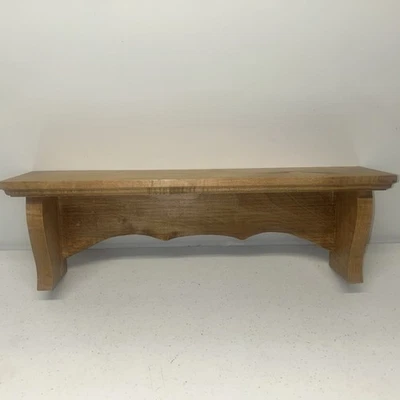 Vtg Handmade Stained Pine Wood Wall Or Counter Shelf Clear Stain 18”x4”x5.5” - Image 1 of 4