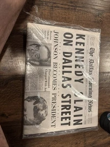 Dallas Morning News Newspaper, Nov 23, 1963 Kennedy Slain on Dallas Street *MINT - Picture 1 of 2