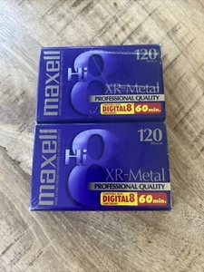 Maxell XR-Metal 120 Hi8 Professional Quality Sealed Blank Tapes 2 Pack Camcorder - Picture 1 of 2