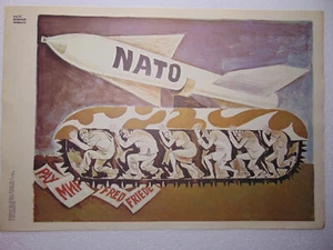 Original Soviet NATO is fraught with war Propaganda Poster USA Cold War slave - Picture 1 of 3