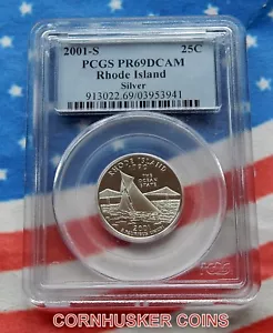 2003-S RHODE ISLAND SILVER WASHINGTON QUARTER PCGS PR69DCAM ~ DEEP MIRRORS - Picture 1 of 2