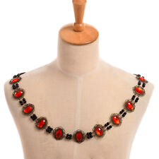 Retro Tudor Elizabethan Necklace Manmade Gemstone Necklace Livery Chain Collar