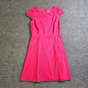J Crew Kleid Damen Größe 6 Rosa A-Linie Kurzarm Cocktail Karriere Klassiker - Bild 1 von 8