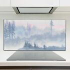 Kitchen Splashback Tempered Glass 120x60 painting forest blue landscape twilight