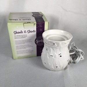 Scentsy Ghouls & Ghosts Full Size Wax Warmer White Halloween Retired 2010 - Picture 1 of 9