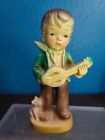 6" Vintage Davar Originals (Japan) Figurine Boy With Instrument and Dog ^