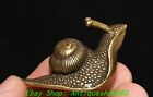 1.5''Rare Old Chinese Dynasty Bronze Fengshui Insect Snail Statue Sculpture
