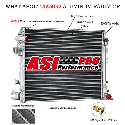 2 Rows Aluminum Radiator For 2018-2023 Jeep Wrangler JL Gladiator 3.0L,3.6L V6 Foto 1 de 4