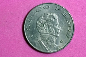 ESTATE FIND 1972 - MEXICO CINCO PESOS COIN! #J28507 - Picture 1 of 2
