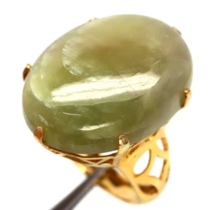 Anillo De Joyería De Zafiro Verde Calentado De 25 X 32 MM De Plata 925 Talla 9.5 - Imagen 1 de 4