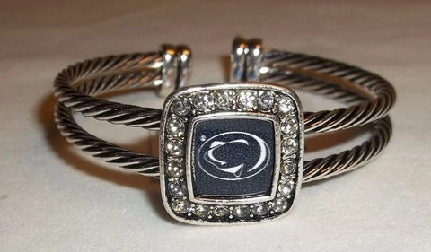 NCAA Officially Licensed Collegiate Silver Plated Zinc & Brass Cuff Bracelet New Cover