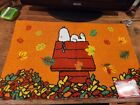 Peanuts Snoopy On His Doghouse Fall Leaves Accent Rug-20"X32"-New THICK
