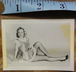 Vintage 50's Pinup Photo Beautiful Woman Posing in Short Christmas Dress - Picture 1 of 2