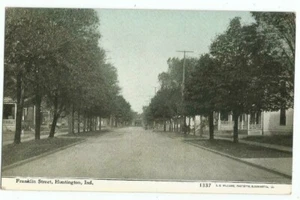 Postal de Huntington, Indiana 1910, escena callejera de Franklin de C.U. Williams - Imagen 1 de 2