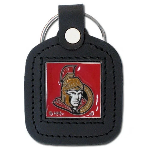 Ottawa Senators Square Leather Keychain [NEW] Enamel Key Chain Ring NHL Cover