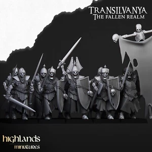Highland Miniatures Skeletal Guard with hand weapons and shields - Picture 1 of 13