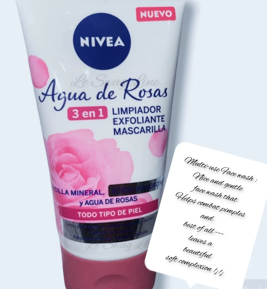 NIVEA 3EN1 AGUA DE ROSAS LIMPIADOR FACIAL/ROSE WATER 3IN1 FACIAL CLEANSER - Image 1 of 3