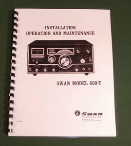 "Manual de operaciones Swan 600-T: ¡cubiertas esquemáticas y protectoras desplegables de 11"" x 26""! - Imagen 1 de 1