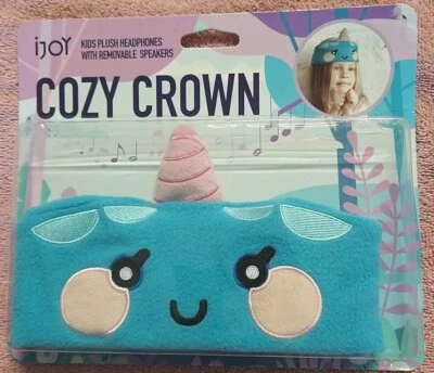 Kids ijoy Acogedores Auriculares Crown Felpa Sobre la Oreja con Altavoces Extraíbles Azul Unicornio Foto 1 de 2