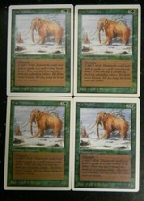 Vintage MTG Unlimited War Mammoth x4 Green Common Card Excellent Condition