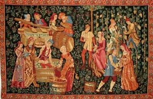 THE VINTAGE 107CM X 71CM BELGIAN TAPESTRY WALL HANGING, LINED WITH ROD SLEEVE - Picture 1 of 8