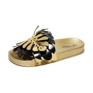 Cape Robbin Sharai schwarze Damen-Pantoletten mit Blatt-Design Größe 9 - Bild 1 von 8