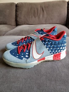 Size 12 - Men's Nike Force Zoom Trout 6 Turf Premium Denim - Red White Blue! - Picture 1 of 11