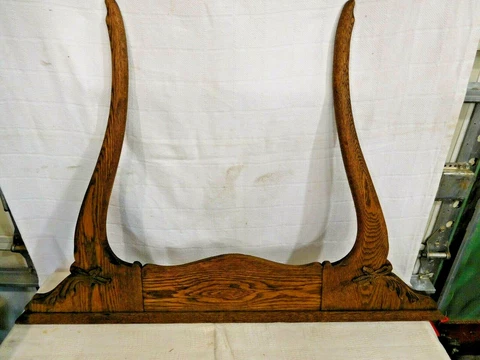 Antique ~ Salvage ~ Oak Mirror Arms with Applied Carving 41 1/2" wide      #1795 Cover