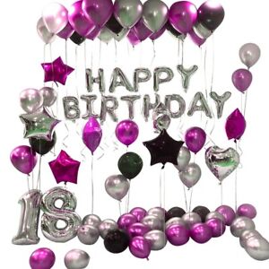 90Pcs Happy 18 Birtay Foil Number Balloons Metallic Globos 18Th5894
