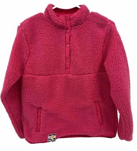 Member's Mark Girls Sz XL 1/4 Snap Cuddly Sherpa Pullover Pockets Fushia Pink - Picture 1 of 7