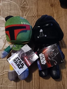 Mattel Star Wars Plush Toys Darth Vader & Boba Fett w/Tags NEW (SKU271) - Picture 1 of 3