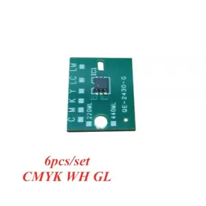 Generic Permanent Chip for Roland VersaUV LEC-540 UV Ink - 6pcs CMYK WH GL - Picture 1 of 6