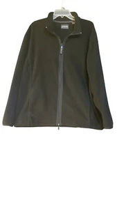 St. Johns Bay Fleece Jacket Mens Size L Full Zip Coat Black Outdoors Gorpcore - Picture 1 of 21