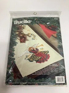 Vintage selten Bucilla Angels of Christmas gestempelt Kreuzstich Tischläufer 83321 - Bild 1 von 5
