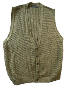 Vintage L Etienne Pour Homme Weste Herren Big/Tall 2X Beige Braun Baumwolle Opa Kern - Bild 1 von 7